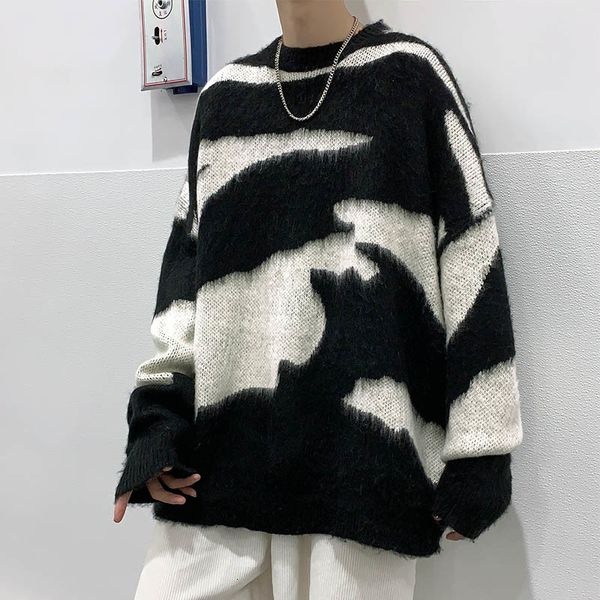 men's sweaters autumn winter korean fashion men's knitted sweater y2k streetwear men tie dye casual pullover harajuku knit blouses, White;black
men's sweaters autumn winter korean fashion men's knitted sweater y2k streetwear men tie dye casual pullover harajuku knit blouses, White;black