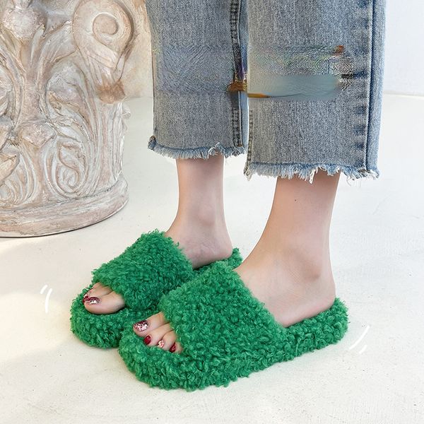 slippers women's lamb wool thickened one word bottom cotton household allmatch outdoor ladies 221126, Black 
slippers women's lamb wool thickened one word bottom cotton household allmatch outdoor ladies 221126, Black