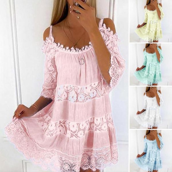 casual dresses embroidery crochet lace cold shoulder mini dress women scoop neck half sleeves midrise loose fit summer dress lady beach dres, Black;gray
casual dresses embroidery crochet lace cold shoulder mini dress women scoop neck half sleeves midrise loose fit summer dress lady beach dres, Black;gray