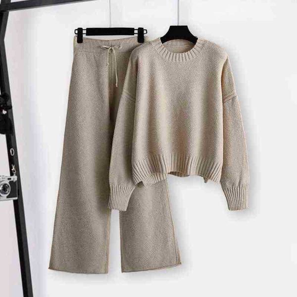 women's sweaters wide blowjob 2 stksset chic crew neck sweater casual lady tracksuit knitting autumn sweater pants set thicken women cl, White;black
women's sweaters wide blowjob 2 stksset chic crew neck sweater casual lady tracksuit knitting autumn sweater pants set thicken women cl, White;black