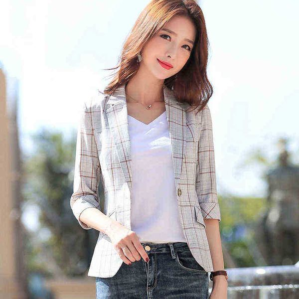 peonfly elegant autumn turn down collar slim plaid blazer jacket half sleeve office lady woman suits slim casual buckle jacket j220813, White;black
peonfly elegant autumn turn down collar slim plaid blazer jacket half sleeve office lady woman suits slim casual buckle jacket j220813, White;black