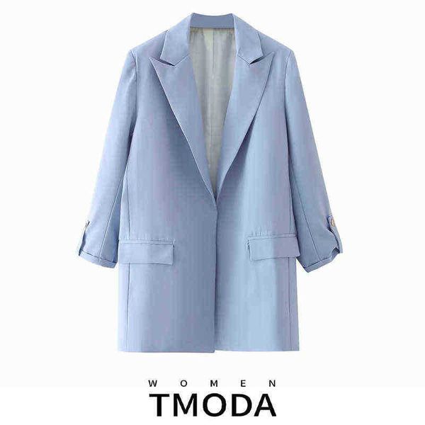suit tmoda1970 2022 summer autumn women fashion blue blazer jacket vintage roll, White;black
suit tmoda1970 2022 summer autumn women fashion blue blazer jacket vintage roll, White;black
