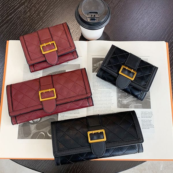 fashion new women's purse bag folding design long wallet three fold ring bag
