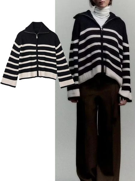 women's knits tees traf women fashion striped knitted sweater cardigan coat fashion vintege long sleeve vneck female chic loose 221128, White
women's knits tees traf women fashion striped knitted sweater cardigan coat fashion vintege long sleeve vneck female chic loose 221128, White