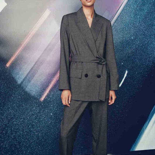 2021 women two piece set belt solid vintage office lady single button slim blazer jacket female high waist wide leg pants fit j220813, White;black
2021 women two piece set belt solid vintage office lady single button slim blazer jacket female high waist wide leg pants fit j220813, White;black