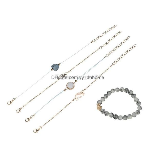 charm bracelets 5pcs/lot boho women beads bracelet set personality stone turtle love crab femme jewelry drop delivery bracelets dhael, Golden;silver 
charm bracelets 5pcs/lot boho women beads bracelet set personality stone turtle love crab femme jewelry drop delivery bracelets dhael, Golden;silver