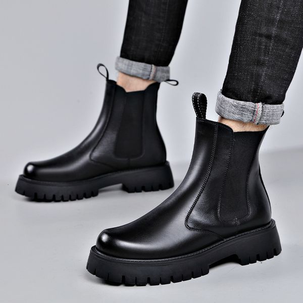 boots men's fashion stage nightclub wear boots trend autumn winter shoes cowboy genuine leather boot handsome platform botas 221128, Black
boots men's fashion stage nightclub wear boots trend autumn winter shoes cowboy genuine leather boot handsome platform botas 221128, Black