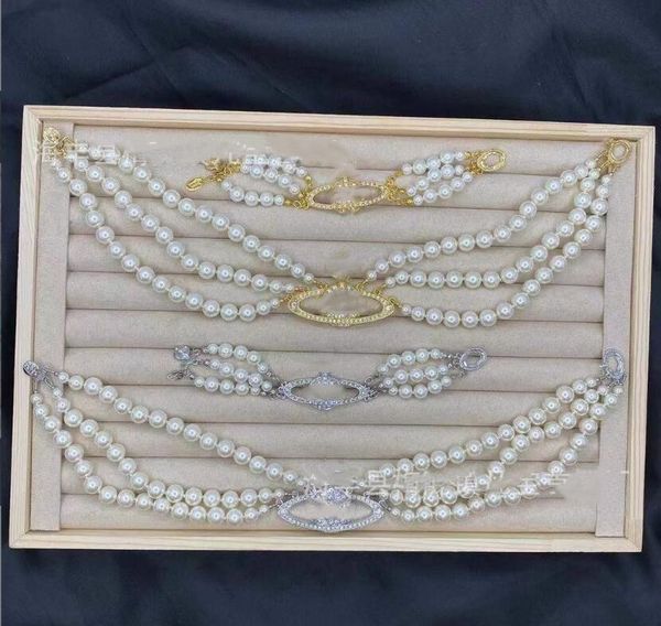 european and american multi-layer pendant necklaces pearl diamond clavicle necklace laces women, Silver
european and american multi-layer pendant necklaces pearl diamond clavicle necklace laces women, Silver