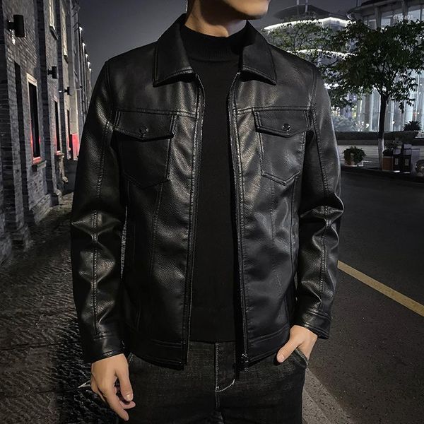 men's jackets men's lapel leather man motorcycle jacket slim fit autumn and winter casual korean version pu coats, Black;brown
men's jackets men's lapel leather man motorcycle jacket slim fit autumn and winter casual korean version pu coats, Black;brown