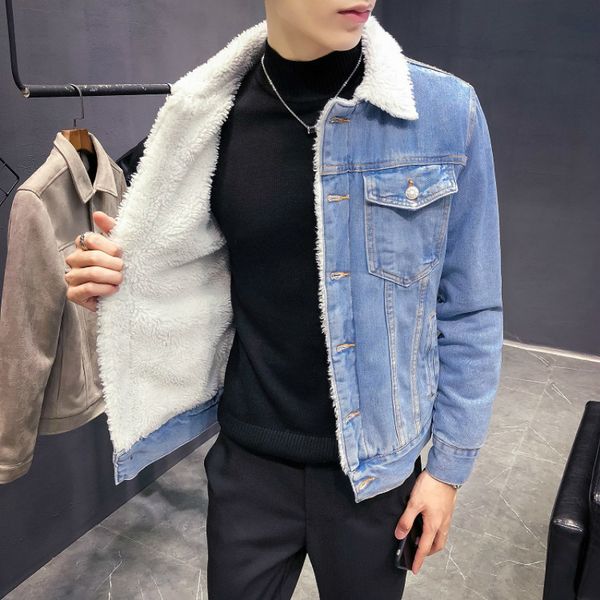 men's jackets winter's fashion fleece thick pure color casual denim jacket male cotton slim vintage men coats 221124, Black;brown
men's jackets winter's fashion fleece thick pure color casual denim jacket male cotton slim vintage men coats 221124, Black;brown