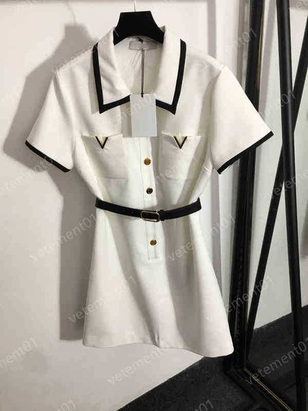 designer dresses womens lapel pocket belt button half cardigan short sleeve dress luxury women summer dresses for wedding party, Black;gray
designer dresses womens lapel pocket belt button half cardigan short sleeve dress luxury women summer dresses for wedding party, Black;gray