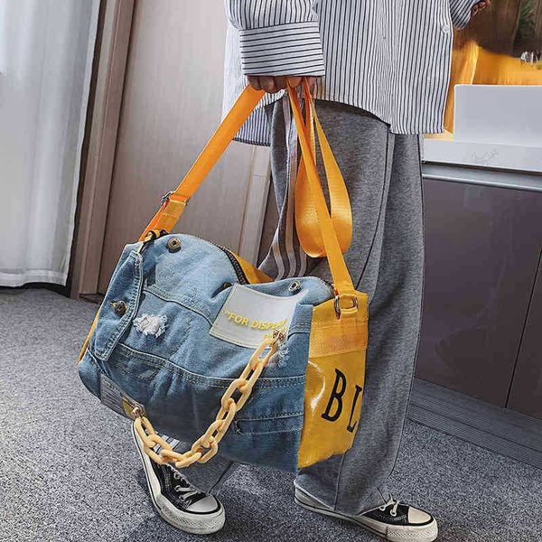denim duffel bags women large capacity travel bag designer women luxury jeans gym tote bag weekend bags 221128
denim duffel bags women large capacity travel bag designer women luxury jeans gym tote bag weekend bags 221128