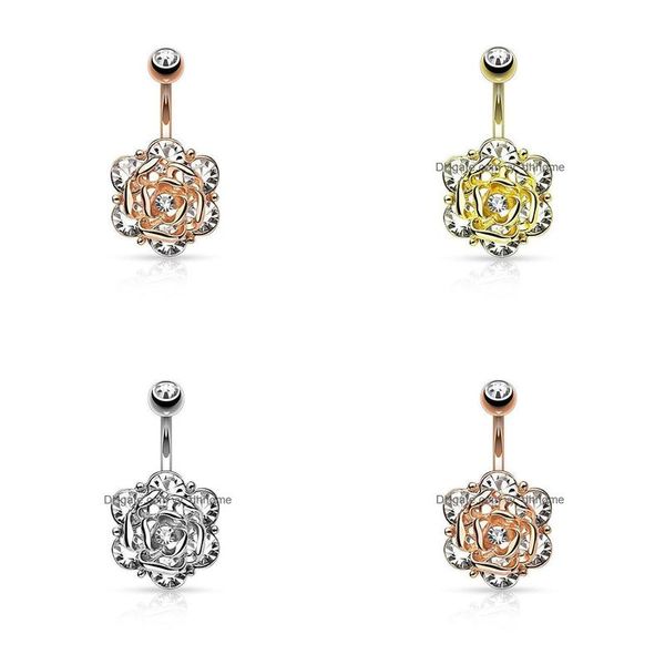navel bell button rings rose flower navel rings belly button crystal 316l stainless steel piercing body jewelry drop delivery dhe4d, Silver
navel bell button rings rose flower navel rings belly button crystal 316l stainless steel piercing body jewelry drop delivery dhe4d, Silver
