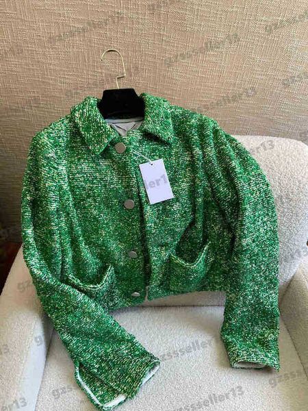 women jackets bv luxury designer 2022aw green tweed jacket fashion brand lapel long sleeve button cardigan jacket for womens clothing, Black;brown
women jackets bv luxury designer 2022aw green tweed jacket fashion brand lapel long sleeve button cardigan jacket for womens clothing, Black;brown