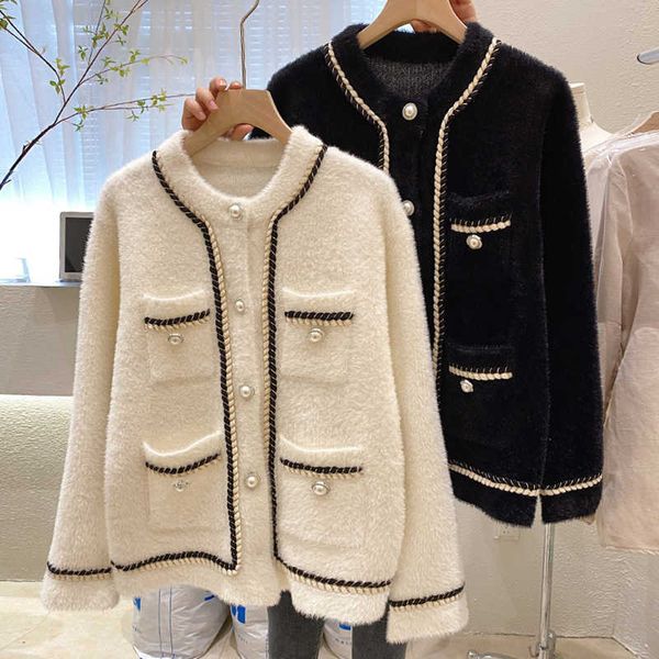 women's sweaters jmprs chic women knitted jacket winter warm thick faux fur wool jacket korean loose pearl buttons fashion ladies black, White;black
women's sweaters jmprs chic women knitted jacket winter warm thick faux fur wool jacket korean loose pearl buttons fashion ladies black, White;black