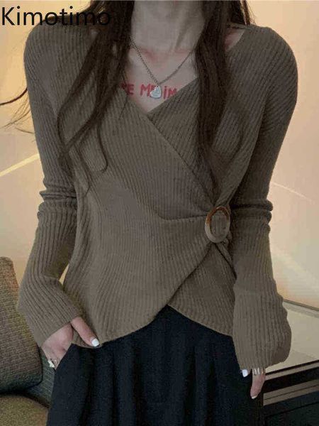 women's sweaters kimotimo irregular v neck slim knitted sweater women 2022 autumn temperament basic sweater french design all match buc, White;black
women's sweaters kimotimo irregular v neck slim knitted sweater women 2022 autumn temperament basic sweater french design all match buc, White;black
