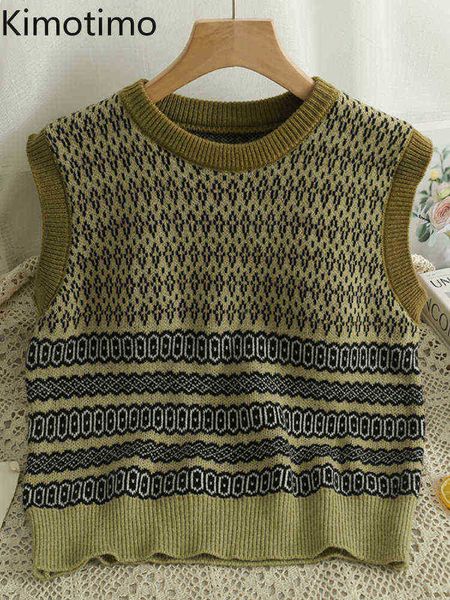 women's sweaters kimotimo retro print plaid knitted vest women 2022 autumn round neck short sweater korean chic outfit slim sweater ves, White;black
women's sweaters kimotimo retro print plaid knitted vest women 2022 autumn round neck short sweater korean chic outfit slim sweater ves, White;black