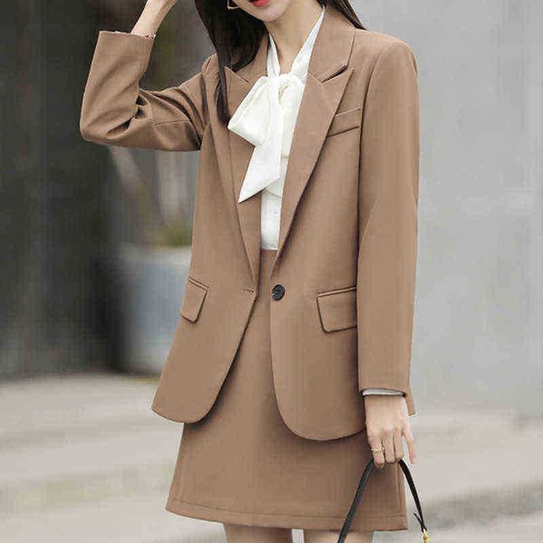 office women solid color spring autumn 2 piece set blazer skirt single button jacket midi skirt fits outerwear jacket j220813, White;black
office women solid color spring autumn 2 piece set blazer skirt single button jacket midi skirt fits outerwear jacket j220813, White;black