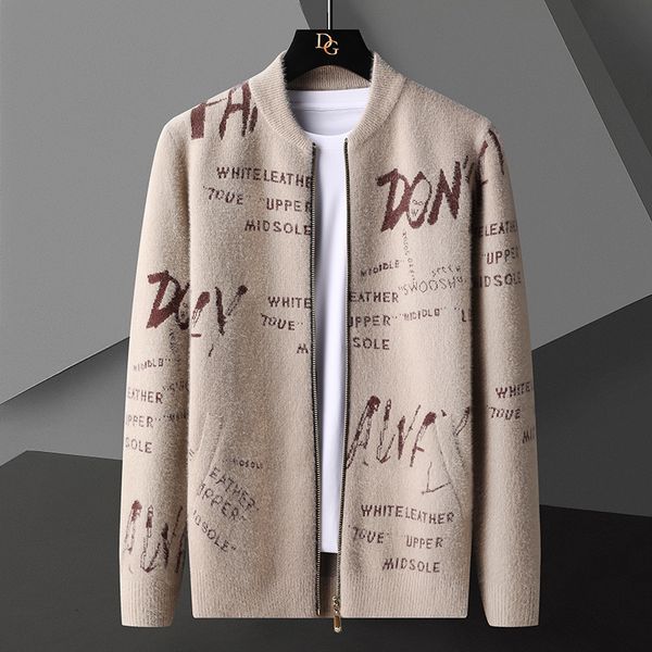 men's sweaters winter 2023 luxury mink cashmere cardigan men thick warm korean letter printed mens sweaters male jackets 221128, White;black
men's sweaters winter 2023 luxury mink cashmere cardigan men thick warm korean letter printed mens sweaters male jackets 221128, White;black