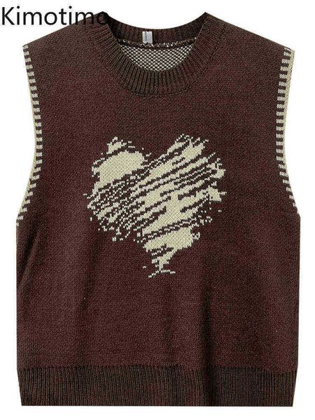 women's sweaters kimotimo heart jacquard knitted vest women 2022 autumn round neck fashion sweater korean chic overlap loose sleeveless, White;black
women's sweaters kimotimo heart jacquard knitted vest women 2022 autumn round neck fashion sweater korean chic overlap loose sleeveless, White;black