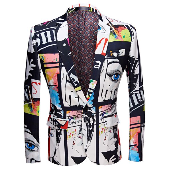 men's suits blazers fashion beauty printed blazer design plus size hip casual male slim fit jacket singer costume coat 221124, White;black
men's suits blazers fashion beauty printed blazer design plus size hip casual male slim fit jacket singer costume coat 221124, White;black