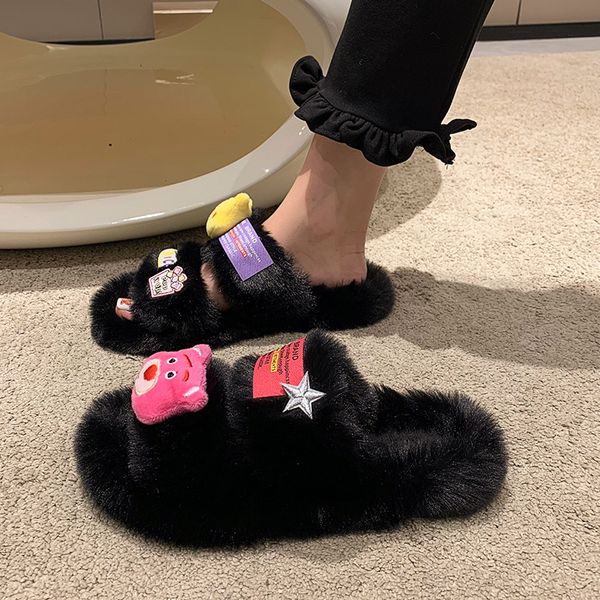 slippers fashion cartoon character autumn winter women's thick bottom plush flat women zapatos mujer 221126, Black
slippers fashion cartoon character autumn winter women's thick bottom plush flat women zapatos mujer 221126, Black