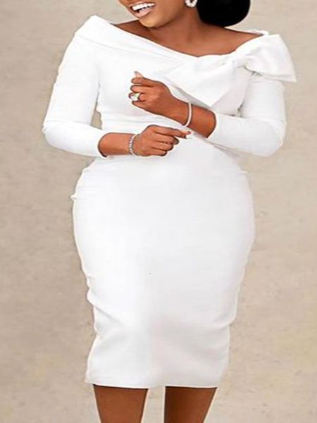 party dresses elegant women white bare shoulder long sleeve bow dress for wedding classy large size evening formal outfits xxxl 221128, White;black
party dresses elegant women white bare shoulder long sleeve bow dress for wedding classy large size evening formal outfits xxxl 221128, White;black