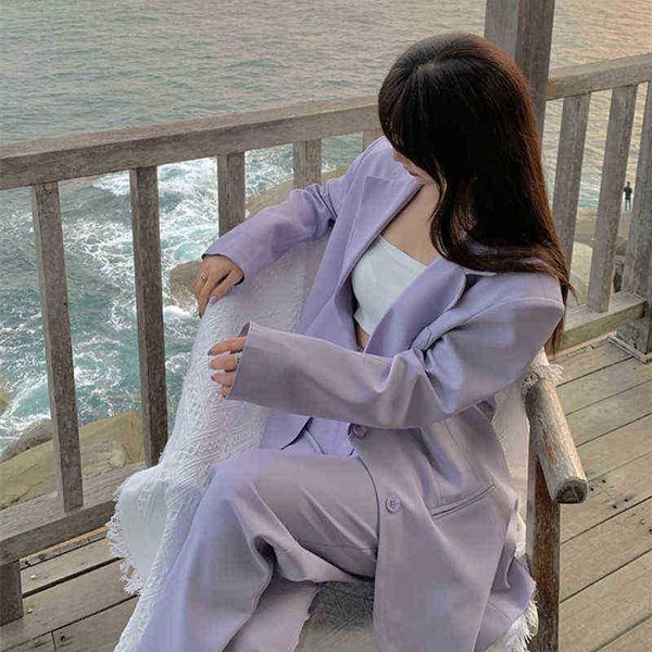 spring autumn purple blazer sets women two piece set long sleeve jacket and straight wide pipes pants office 2 piece outfits j220813, White;black
spring autumn purple blazer sets women two piece set long sleeve jacket and straight wide pipes pants office 2 piece outfits j220813, White;black