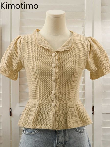 women's sweaters kimotimo sweet ruffles knit vest women 2022 new lapel single breasted waist crop korean chic slim short sleeve sweater, White;black
women's sweaters kimotimo sweet ruffles knit vest women 2022 new lapel single breasted waist crop korean chic slim short sleeve sweater, White;black