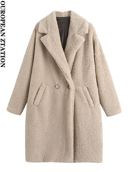 women's wool blends women fashion stylish thick warm faux fur teddy coat vintage long sleeve pockets winter female outerwear chic 2211, Black
women's wool blends women fashion stylish thick warm faux fur teddy coat vintage long sleeve pockets winter female outerwear chic 2211, Black