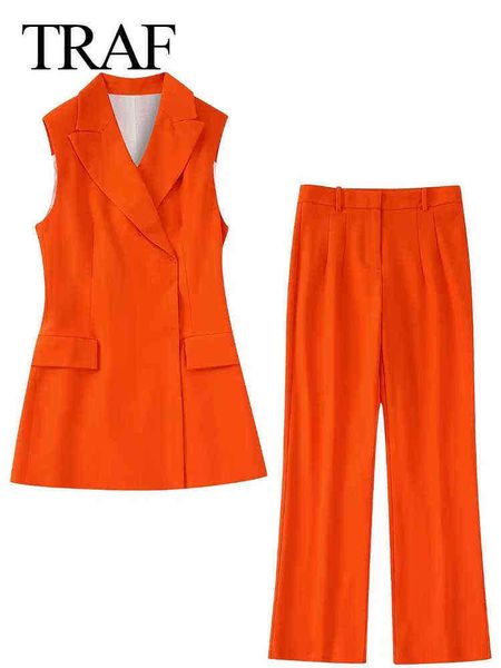 suit hit orange bright sleeveless long jacket straight wide blowjob pants women, White;black
suit hit orange bright sleeveless long jacket straight wide blowjob pants women, White;black