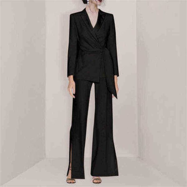 blazer suits office lady two piece set spring split wide blowjob pants long sleeve bandage jacket ol formal 2 piece outfits j220813, White;black
blazer suits office lady two piece set spring split wide blowjob pants long sleeve bandage jacket ol formal 2 piece outfits j220813, White;black