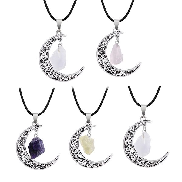 natural crystal stone necklaces starry sky moon gemstone pendant necklace sweater decoration fashion jewelry with chain, Silver
natural crystal stone necklaces starry sky moon gemstone pendant necklace sweater decoration fashion jewelry with chain, Silver