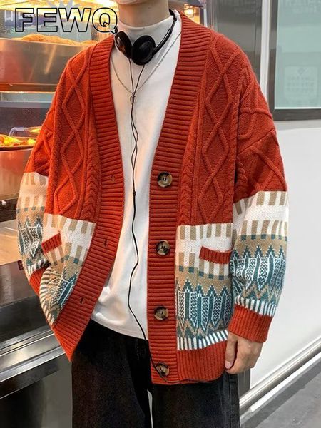 men's sweaters fewq men's cardigan simple vneck jacquard sweaters for men autumn winter knitwear versatile loose color contrast 24, White;black
men's sweaters fewq men's cardigan simple vneck jacquard sweaters for men autumn winter knitwear versatile loose color contrast 24, White;black