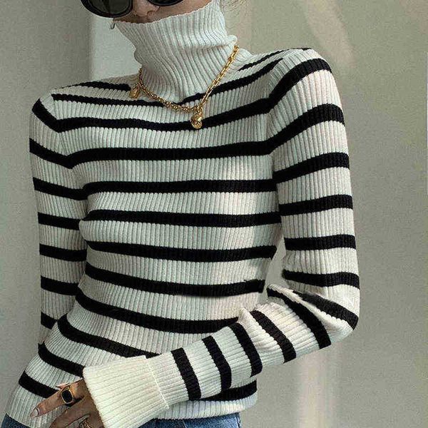 women's sweaters y2k striped sweater turtleneck women 2022 autumn winter soft knitted sweaters long sleeves korean fashion slim sweater, White;black
women's sweaters y2k striped sweater turtleneck women 2022 autumn winter soft knitted sweaters long sleeves korean fashion slim sweater, White;black