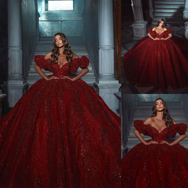 exquisite wedding dress vintage v neck off shoulder ball gown shiny sequins lace beads aso ebi bridal dresses arabic dubai, White
exquisite wedding dress vintage v neck off shoulder ball gown shiny sequins lace beads aso ebi bridal dresses arabic dubai, White
