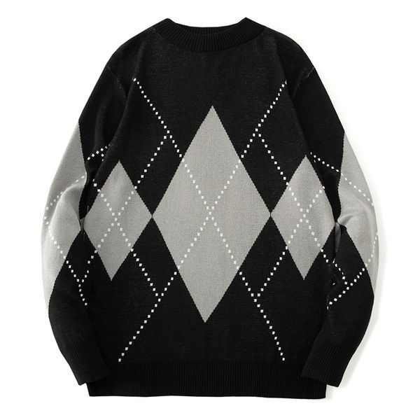 men's sweaters men sweater knitted loose casual mens pullover argyle vintage pattern round neck long sleeve male autumn winter sweaters, White;black
men's sweaters men sweater knitted loose casual mens pullover argyle vintage pattern round neck long sleeve male autumn winter sweaters, White;black
