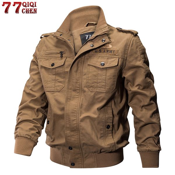 men's jackets mens 100% cotton plus size 5xl spring autumn multi-pocket military bomber jacket male casual air force flight coat 221124, Black;brown
men's jackets mens 100% cotton plus size 5xl spring autumn multi-pocket military bomber jacket male casual air force flight coat 221124, Black;brown