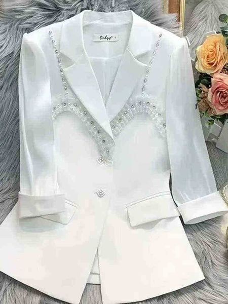 blazer women 2022 spring summer new fashion singlebreasted beaded white suit jacket three quarter sleeve slim small blazers j220813, White;black
blazer women 2022 spring summer new fashion singlebreasted beaded white suit jacket three quarter sleeve slim small blazers j220813, White;black