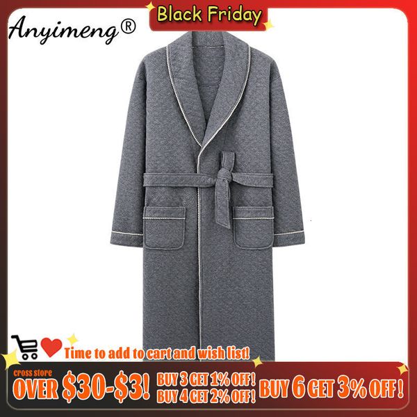 men's sleepwear winter luxury shawl collar bathrobe three layer cotton plus size 4xl robe for gentlemen simple style grey elegant 22112, Black;brown
men's sleepwear winter luxury shawl collar bathrobe three layer cotton plus size 4xl robe for gentlemen simple style grey elegant 22112, Black;brown