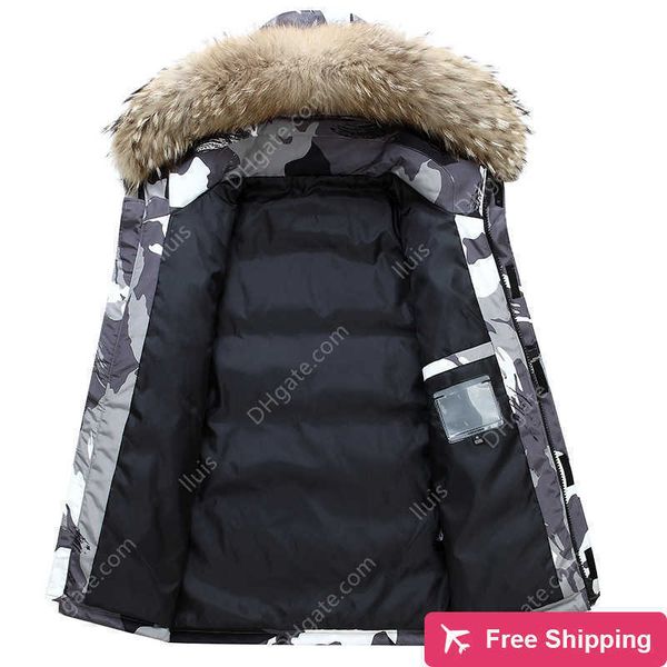 2023 designer winter style men's down jacket medium long wool collar youth fashion camouflage overalls, Black
2023 designer winter style men's down jacket medium long wool collar youth fashion camouflage overalls, Black