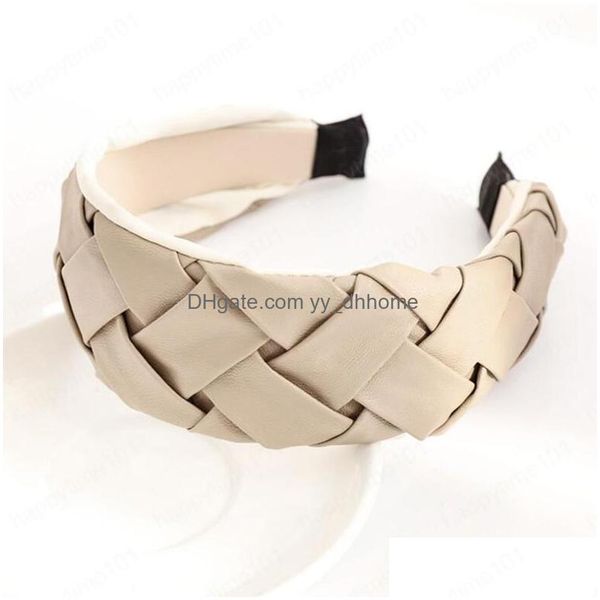 headbands fashion women hairband wide side leather weaving headwear turban solid color hair accessories wholesale drop delivery jewe dh2hz, Silver
headbands fashion women hairband wide side leather weaving headwear turban solid color hair accessories wholesale drop delivery jewe dh2hz, Silver