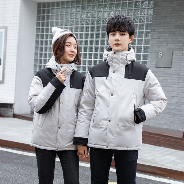 men's down parkas winter fashion couple jacket xdfv color matching casual loose student outdoor snow coat 90 white duck 221125, Black
men's down parkas winter fashion couple jacket xdfv color matching casual loose student outdoor snow coat 90 white duck 221125, Black