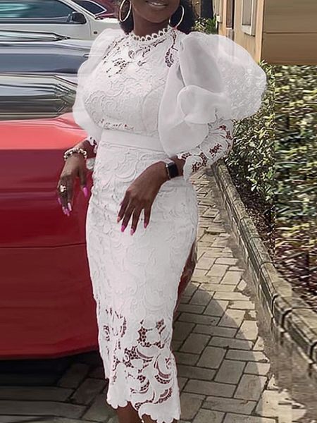 party dresses chic women midi bodycon flora lace puffy long sleeve mock neck elegant summer birthday wedding bridesmaid outfits 221128, White;black
party dresses chic women midi bodycon flora lace puffy long sleeve mock neck elegant summer birthday wedding bridesmaid outfits 221128, White;black