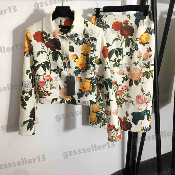women two pieces dresses designer two-piece sets fashion brand floral print slim fit cropped blazer high waist skirt size s-xl, White
women two pieces dresses designer two-piece sets fashion brand floral print slim fit cropped blazer high waist skirt size s-xl, White