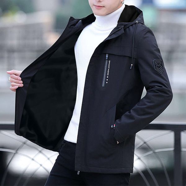 Outerwear men's jacket autumn and winter hooded casual youth trench coat mid-length Korean version clothes, Green
Outerwear men's jacket autumn and winter hooded casual youth trench coat mid-length Korean version clothes, Green