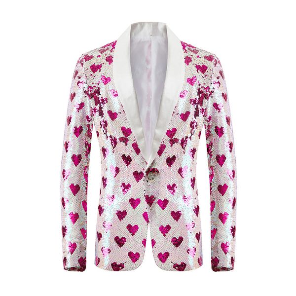men's suits blazers s love heart sequins blazer suit jacket wedding groom tuxedo stage singer costume homme xxxl 221124, White;black
men's suits blazers s love heart sequins blazer suit jacket wedding groom tuxedo stage singer costume homme xxxl 221124, White;black
