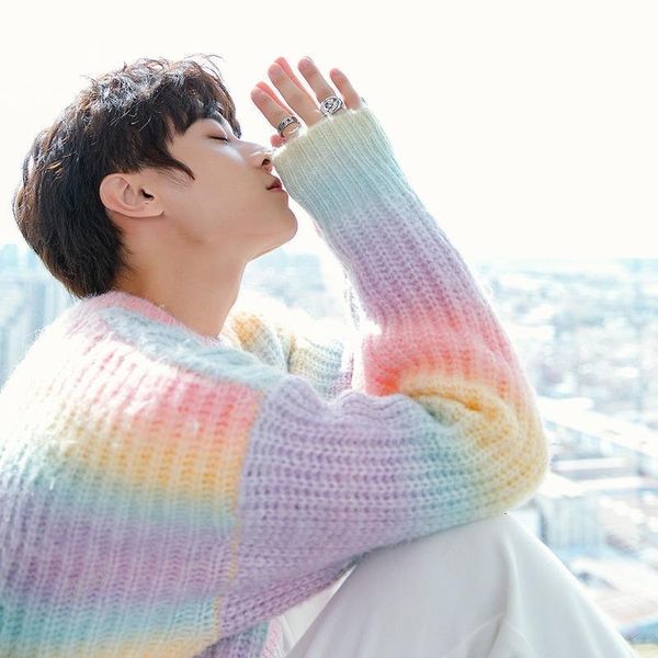 men's sweaters dimi casual loose striped harajuku sweater korean fashion gradient tiedye loose rainbow sweater men autumn 221128, White;black
men's sweaters dimi casual loose striped harajuku sweater korean fashion gradient tiedye loose rainbow sweater men autumn 221128, White;black
