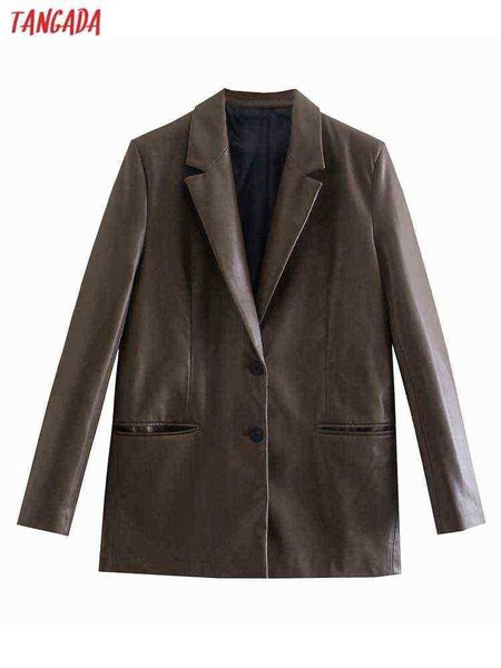 suit tangada women 2021 fashion faux leather blazer jacket vintage long sleeves, White;black
suit tangada women 2021 fashion faux leather blazer jacket vintage long sleeves, White;black
