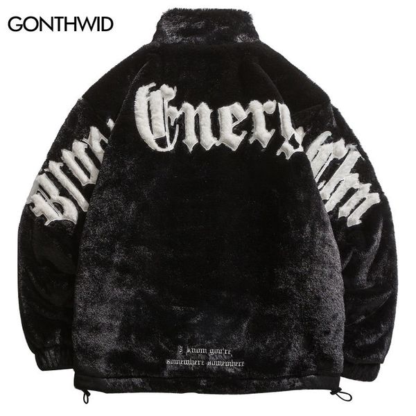 men's down parkas hip hop winter faux fur fleece jacket streetwear mens embroidery letter thicken warm padded fluffy plush coats 221124, Black
men's down parkas hip hop winter faux fur fleece jacket streetwear mens embroidery letter thicken warm padded fluffy plush coats 221124, Black